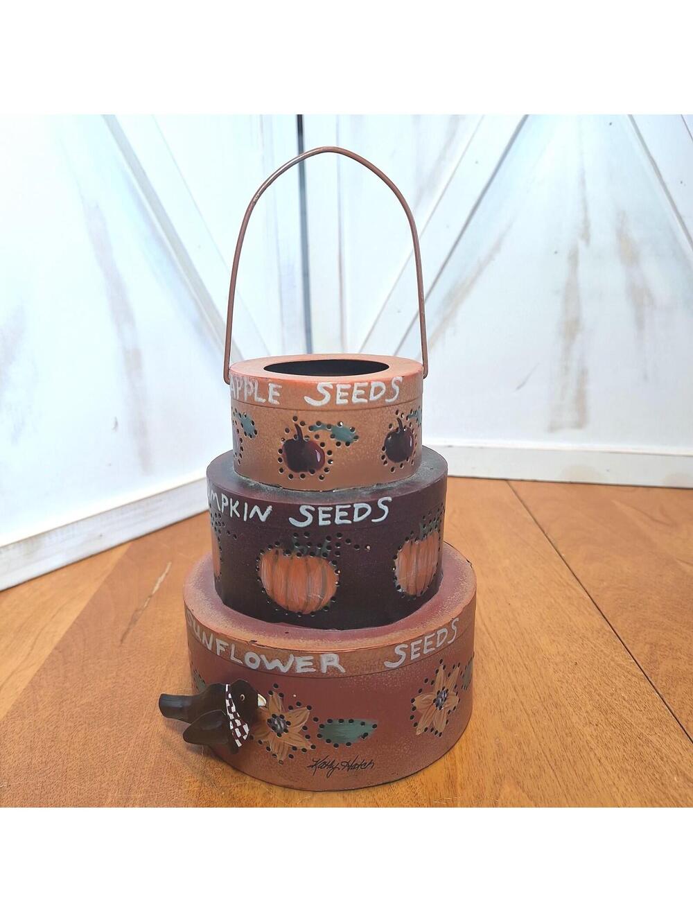 Rustic Metal Art Candle Holder Kathy Hatch Stacked Shaker Boxes Hanging Lantern